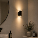 Black designer outdoor wall light with dual light beam IP65 - Volta