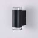 Black designer outdoor wall light with dual light beam IP65 - Volta
