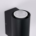 Black designer outdoor wall light with dual light beam IP65 - Volta