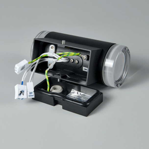 Black designer outdoor wall light with dual...