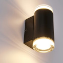Black designer outdoor wall light with dual light beam IP65 - Volta