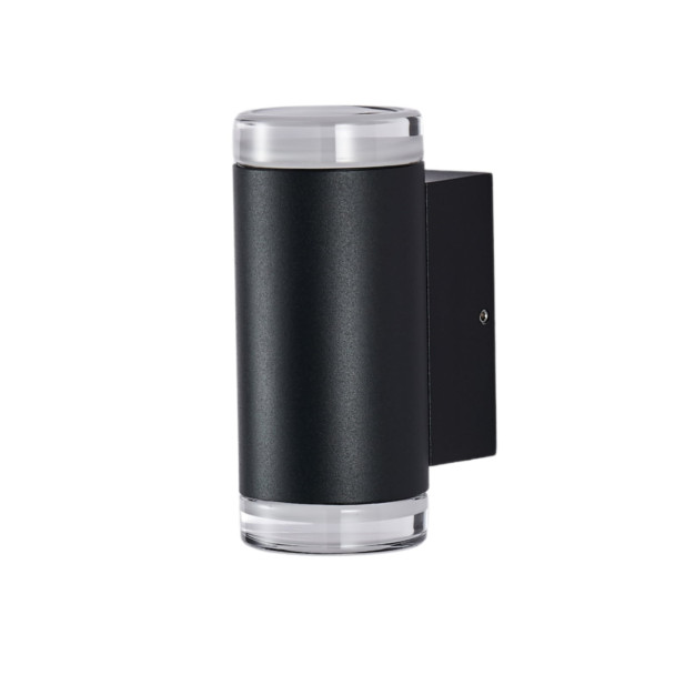 Black designer outdoor wall light with dual...