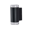 Black designer outdoor wall light with dual light beam IP65 - Volta