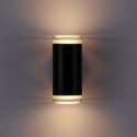 Black designer outdoor wall light with dual light beam IP65 - Volta