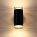 Black designer outdoor wall light with dual light beam IP65 - Volta