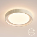 Dimmable round beige ribbed LED ceiling light 50 cm - Facciotto