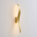 Long wavy brushed gold wall light LED 8W - Virella