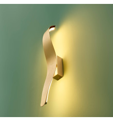 Long wavy brushed gold wall light LED 8W - Virella