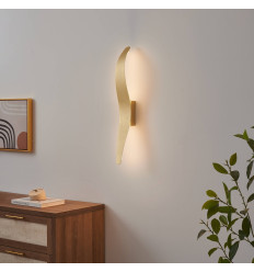 Long wavy brushed gold wall light LED 8W - Virella 2