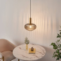 Small pendant with grey ribbed glass - Judy