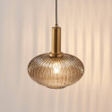 Small pendant with grey ribbed glass - Judy