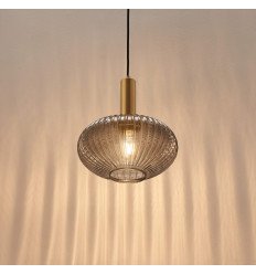 Small pendant with grey ribbed glass - Judy 2