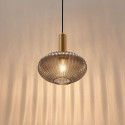 Small pendant with grey ribbed glass - Judy