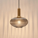 Small pendant with grey ribbed glass - Judy