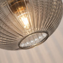 Small pendant with grey ribbed glass - Judy