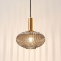 Small pendant with grey ribbed glass - Judy