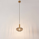 Small pendant with grey ribbed glass - Judy