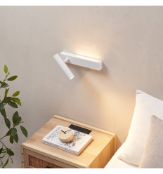White bedside reading wall light left - Lodvi - LEFT 2