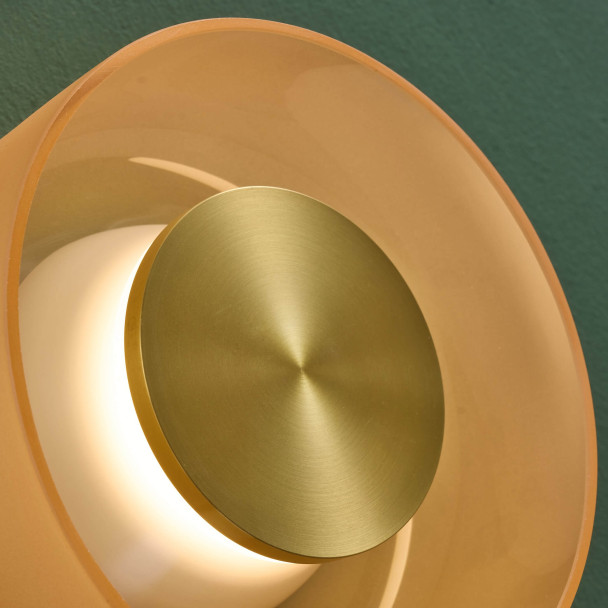 Contemporary amber glass LED 6W wall light - Inaya