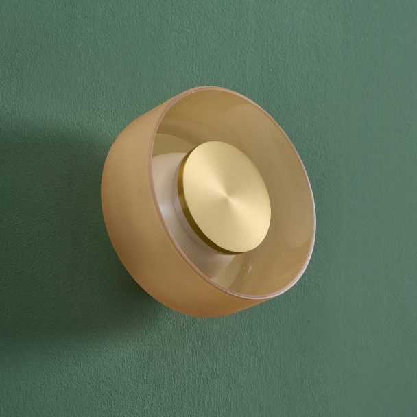 Contemporary amber glass LED 6W wall light - Inaya