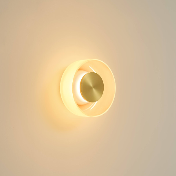 Contemporary amber glass LED 6W wall light - Inaya