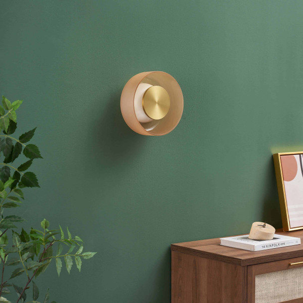 Contemporary amber glass LED 6W wall light - Inaya
