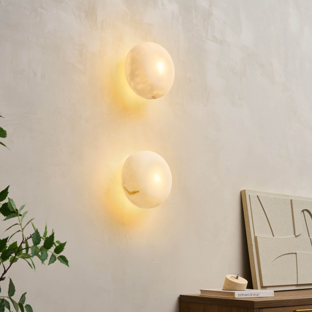 Natural alabaster light 20 cm - Liam