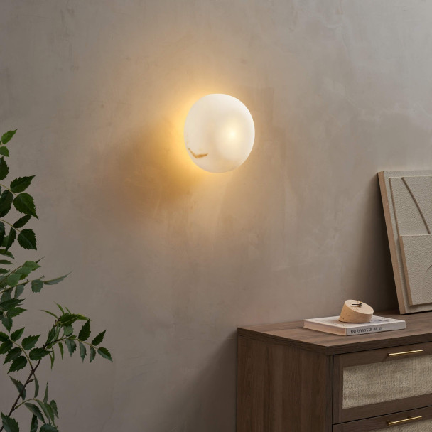 Natural alabaster light 20 cm - Liam