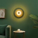 Gold disc wall light with embossed glass 25 cm - Milovan