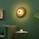 Gold disc wall light with embossed glass 25 cm - Milovan