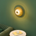 Gold disc wall light with embossed glass 25 cm - Milovan