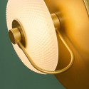 Gold disc wall light with embossed glass 25 cm - Milovan
