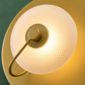 Gold disc wall light with embossed glass 25 cm - Milovan