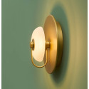 Gold disc wall light with embossed glass 25 cm - Milovan