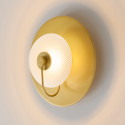 Gold disc wall light with embossed glass 25 cm - Milovan