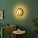 Gold disc wall light with embossed glass 25 cm - Milovan