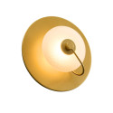 Gold disc wall light with embossed glass 25 cm - Milovan