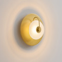 Gold disc wall light with embossed glass 25 cm - Milovan