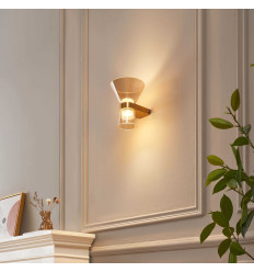 Gold amber glass wall light with integrated LED - Antonella 2