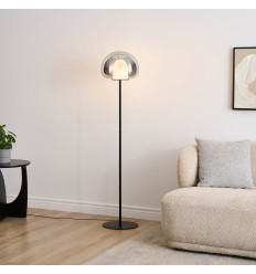 Smoked glass floor lamp with integrated LED 145 cm - Esteban