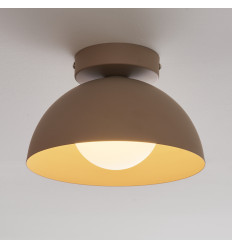 Taupe metal and white glass wall light or spot 20 cm - Senka 2