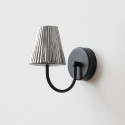 Wall light with ribbed smoked glass - Nindra