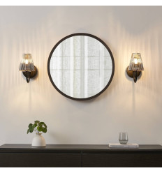 Wall light with ribbed smoked glass - Nindra 2