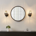 Wall light with ribbed smoked glass - Nindra