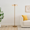 Gold floor lamp with amber glass LED 165 cm - Riccardo