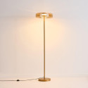 Gold floor lamp with amber glass LED 165 cm - Riccardo