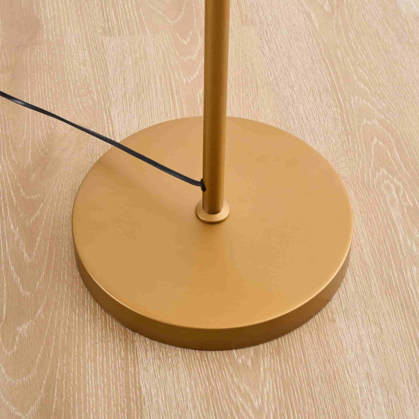Gold floor lamp with amber glass LED 165 cm -...