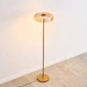 Gold floor lamp with amber glass LED 165 cm - Riccardo