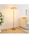 Gold floor lamp with amber glass LED 165 cm - Riccardo
