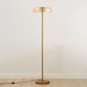 Gold floor lamp with amber glass LED 165 cm - Riccardo
